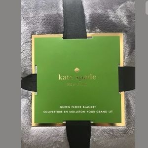 Kate Spade NEW Fleece Blanket Queen Gray
